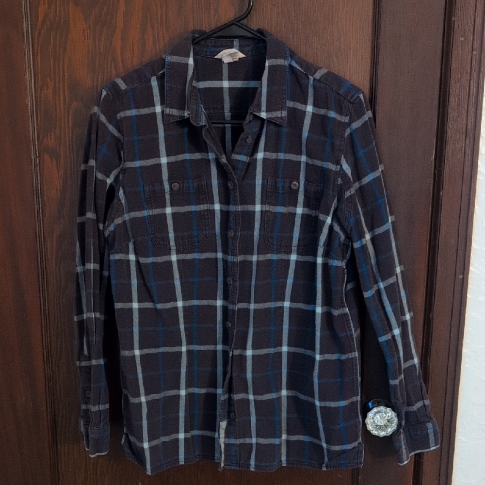 Duluth & Company Plaid Button Down Long Sleeve Shirt Size Large